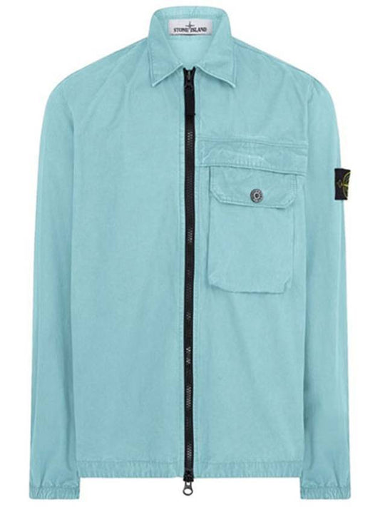 Men's Waffen Pocket Zip-Up Jacket Blue - STONE ISLAND - BALAAN.