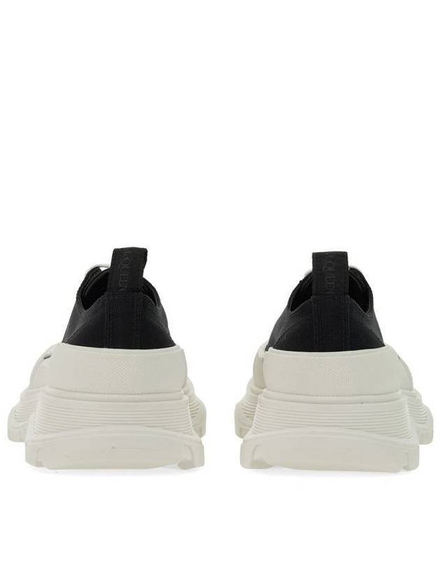 Tread Slick Platform Low Top Sneakers Black White - ALEXANDER MCQUEEN - BALAAN 5