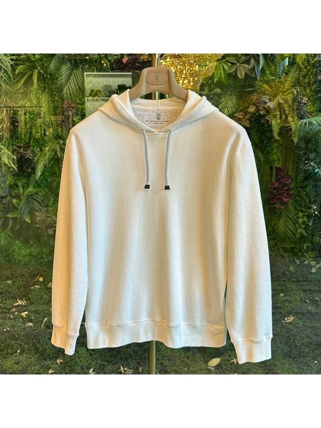 Doughstring Cotton Blend Hoodie White - BRUNELLO CUCINELLI - BALAAN 2