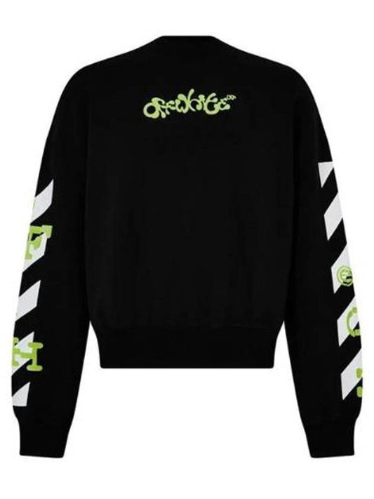 Men's Slogan Arrow Logo Sweatshirt Black - OFF WHITE - BALAAN.