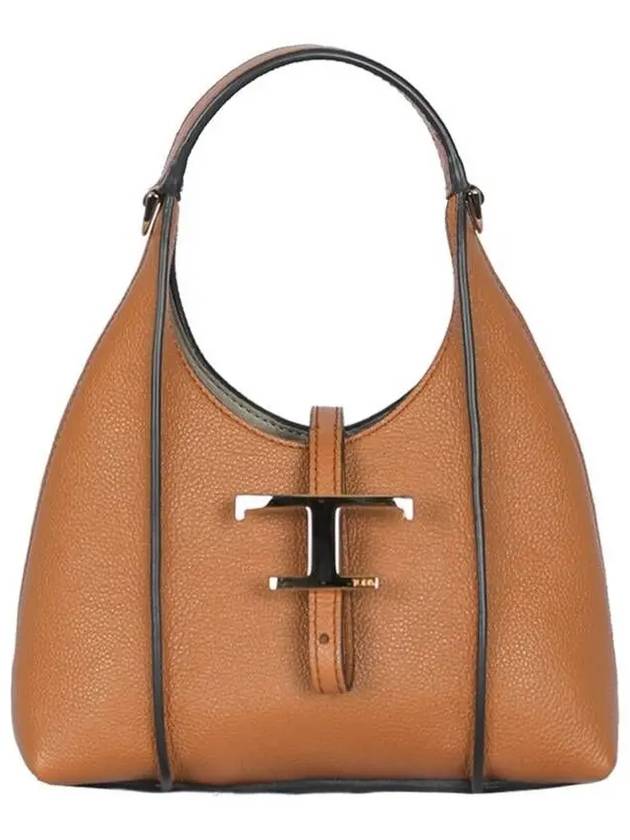 T Timeless Leather Micro Shoulder Bag Brown - TOD'S - BALAAN 2