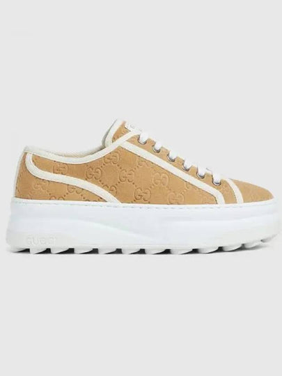 Tennis 1977 Suede Low Top Sneakers Beige - GUCCI - BALAAN 2