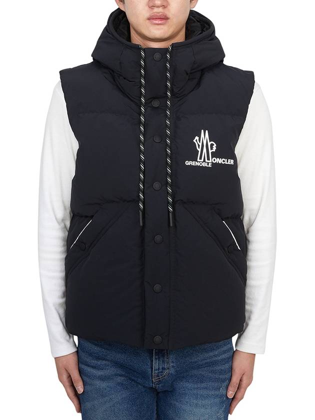 Grenoble Baldy Hooded Down Vest Black - MONCLER - BALAAN 2