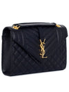 Gold Matelass Grain De Poudre Envelope Medium Shoulder Bag Black - SAINT LAURENT - BALAAN 3