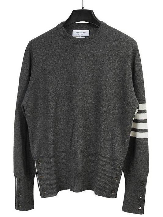 cashmere knit gray - THOM BROWNE - BALAAN.