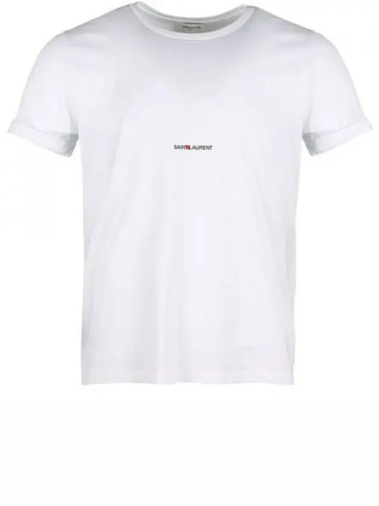 Men's Small Logo Short Sleeve T-Shirt White - SAINT LAURENT - BALAAN 2