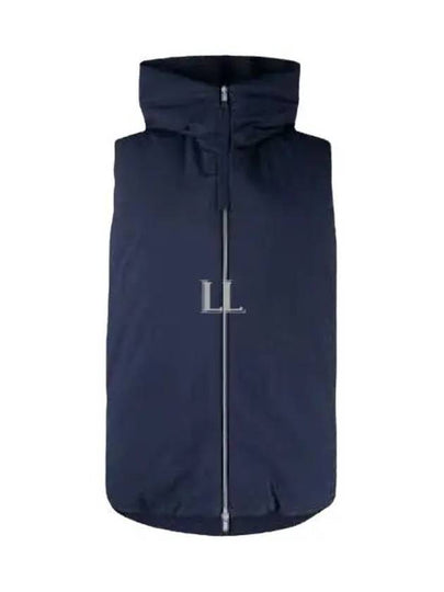 Zipper Hooded Oversized Down Vest Navy - JIL SANDER - BALAAN 2