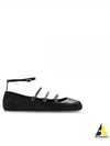 Buckled Straps Leather Ballerina Shoes Black - ALEXANDER MCQUEEN - BALAAN 2
