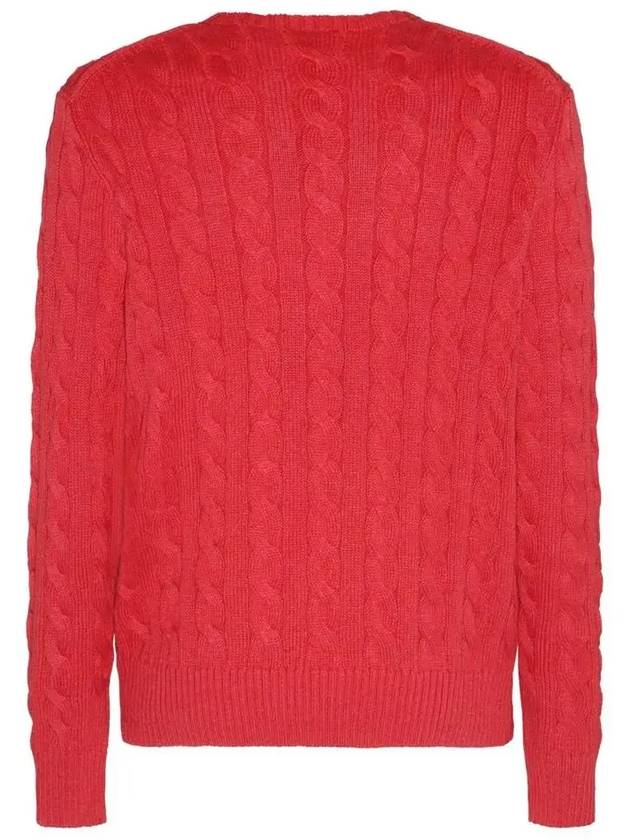 Embroidery Logo Cable Knit Top Red - POLO RALPH LAUREN - BALAAN 4