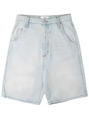 Alex Denim Bermuda Shorts Light Blue - AMI - BALAAN 1