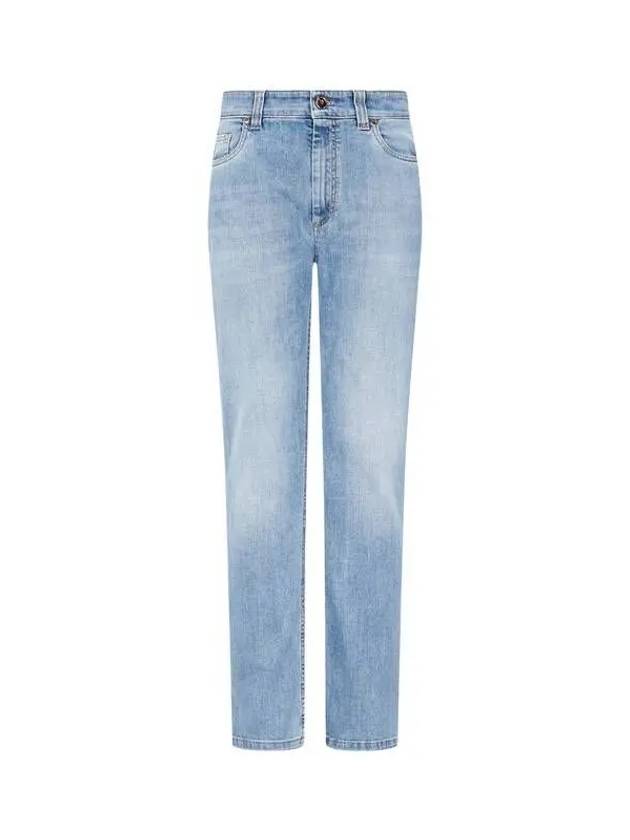 Women s Leather Patch Bootcut Denim Pants Blue 271861 - BRUNELLO CUCINELLI - BALAAN 1