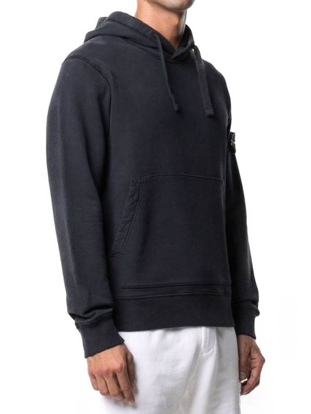 Wappen Patch Brushed Cotton Fleece Hoodie Navy - STONE ISLAND - BALAAN 6