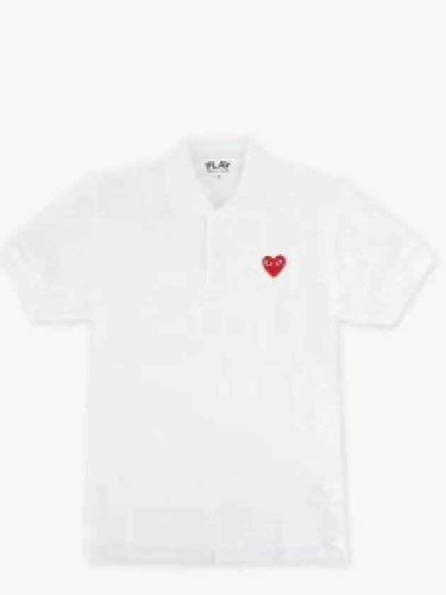 Red Heart Wappen Polo Shirt P1 T006 5 White - COMME DES GARCONS - BALAAN 2