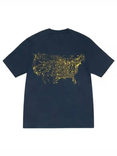 Night Lights Short Sleeve T-Shirt Navy - STUSSY - BALAAN 1