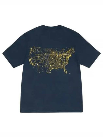 Night Lights Short Sleeve T-Shirt Navy - STUSSY - BALAAN 2