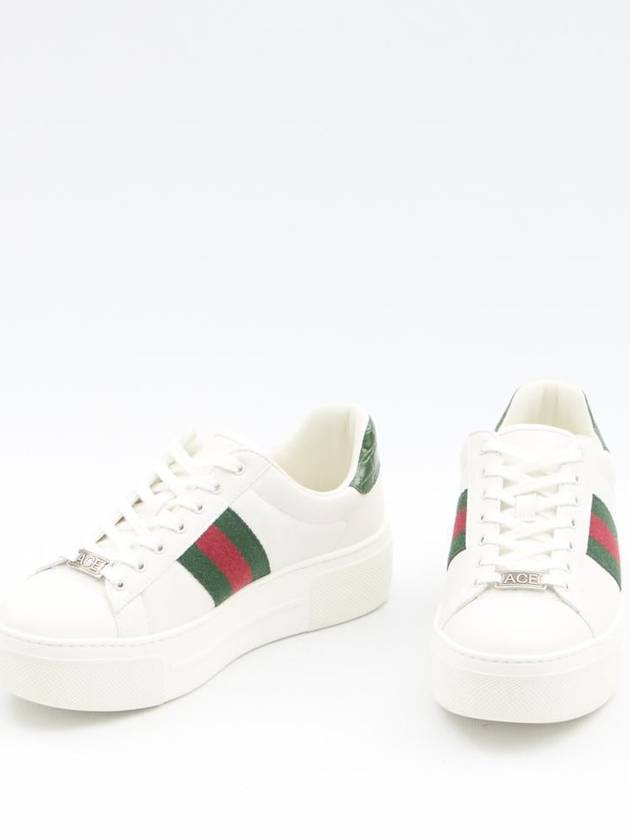 Women's Leather Low Top Sneakers White - GUCCI - BALAAN 6