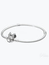 Disney Moments Pave Minnie Mouse Clasp Snake Chain Bracelet Sterling Silver - PANDORA - BALAAN 2