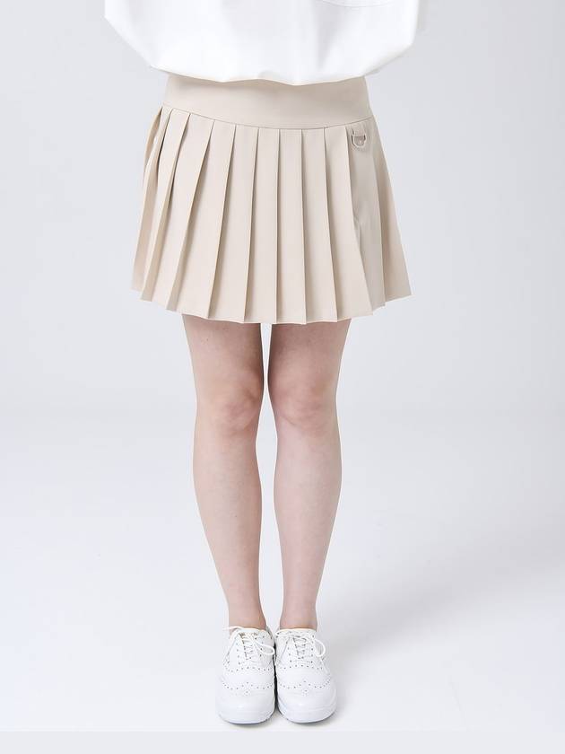 Doyou Know MC Women s Functional Poly Span Pleated Yoke Cut Beige Skirt DO3242SK019 2 - DOYOUKNOWMC GOLF WEAR - BALAAN 3