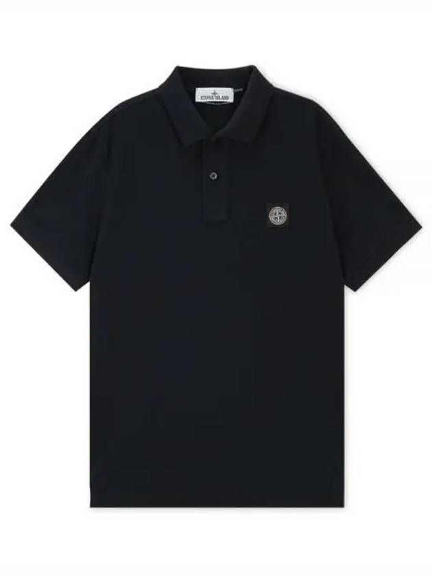 Logo Patch Polo Shirt Navy - STONE ISLAND - BALAAN 2