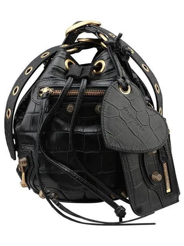 Le Cagole XS Leather Bucket Bag Black - BALENCIAGA - BALAAN 2