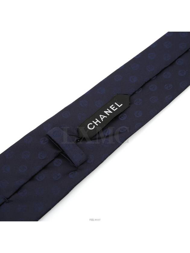 Men s Tie CC Logo Silk Blue Quilted Gift - CHANEL - BALAAN 8