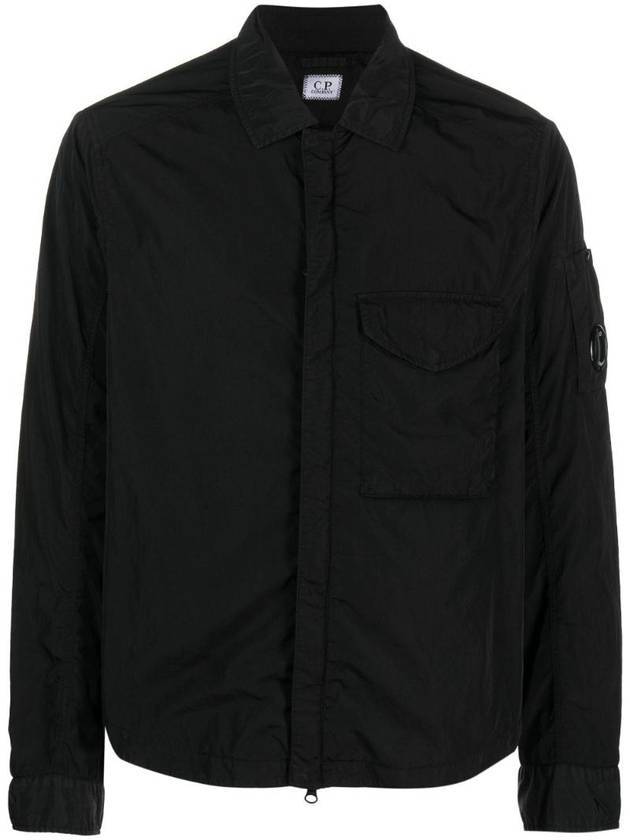 Chrome-R Zip-Up Over Long Sleeve Shirt Black - CP COMPANY - BALAAN 1