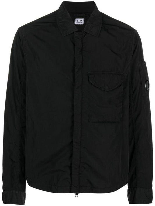 Chrome-R Zipped Overshirt Jacket Black - CP COMPANY - BALAAN 1
