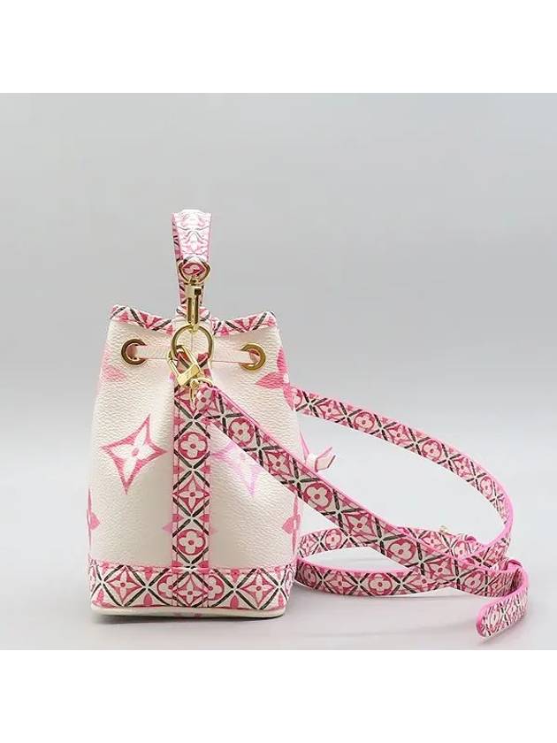 M82386 White Canvas Pink Initial Nano Noe Bucket Bag 2WAY - LOUIS VUITTON - BALAAN 3