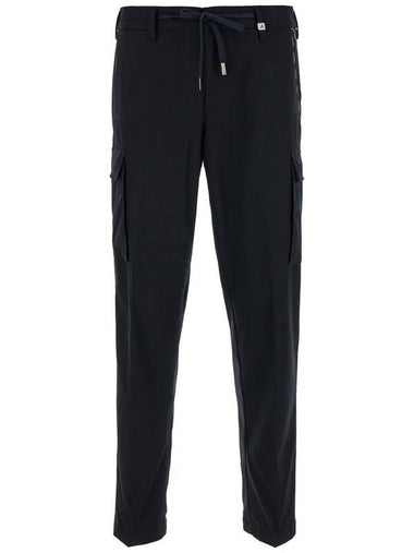 Black Straight Pants With Drawstring In Stretch Fabric Man - MYTHS - BALAAN 1