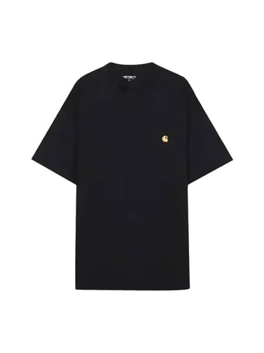 Chase Embroidered Logo Logo Short Sleeve T-Shirt Black - CARHARTT WIP - BALAAN 1