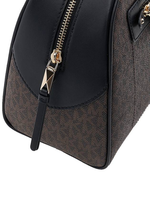 Logo Print Chain Shoulder Bag Black Brown - MICHAEL KORS - BALAAN 9