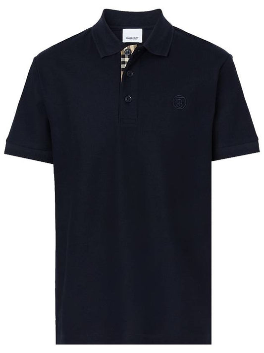 Men's CHUNKY Monogram motif cotton Polo Shirt navy - BURBERRY - BALAAN 2