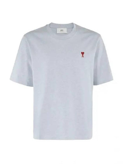 Small Heart Logo Boxy Fit Short Sleeve T-Shirt Light Blue - AMI - BALAAN 2