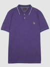 Zebra Logo Regular Fit Short Sleeve Polo Shirt Purple - PAUL SMITH - BALAAN 3