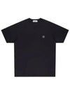 Logo Patch Short Sleeves T-Shirt Black - STONE ISLAND - BALAAN 2