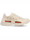 Rhyton Leather Sneakers Logo Ivory - GUCCI - BALAAN 2