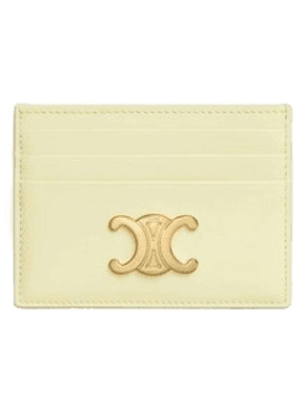 Triomphe Shiny Calfskin Card Wallet Light Yellow - CELINE - BALAAN 1