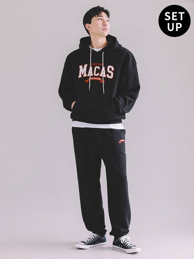 SET MACAS Logo Hoodie Jogger Pants SetupBlack - MACASITE - BALAAN 3