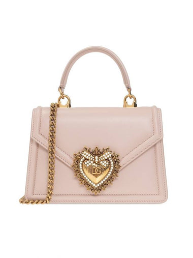 Small Smooth Calfskin Devotion Tote Bag Pink - DOLCE&GABBANA - BALAAN 1