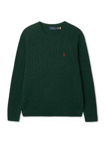 Cable knit wool cashmere sweater green - POLO RALPH LAUREN - BALAAN 2