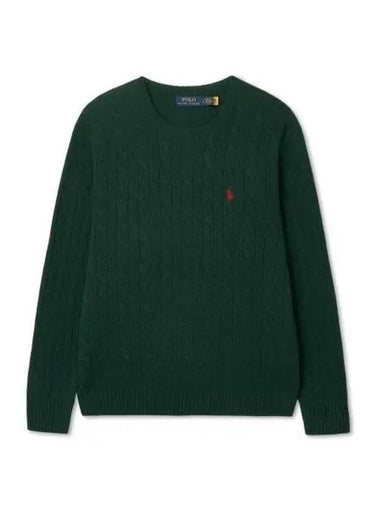 Cable knit wool cashmere sweater green - POLO RALPH LAUREN - BALAAN 1