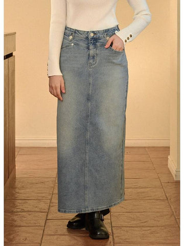 Compose Yoke M Point Denim Long Skirt - MICANE - BALAAN 1