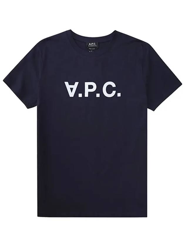 VPC Logo Organic Cotton Short Sleeve T-Shirt Navy - A.P.C. - BALAAN 6