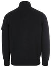 Wappen High Neck Button Up Wool Cardigan Black - STONE ISLAND - BALAAN 3