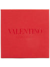 Silver V Logo Signature Leather Belt Black - VALENTINO - BALAAN 7