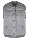 Fine Merino And Jersey Padding Reversible Vest Grey - THOM BROWNE - BALAAN 2