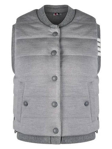 23FW FKV177A Y1029 055 Women's Fine Merino Reversible Vest Gray 997769 - THOM BROWNE - BALAAN 1