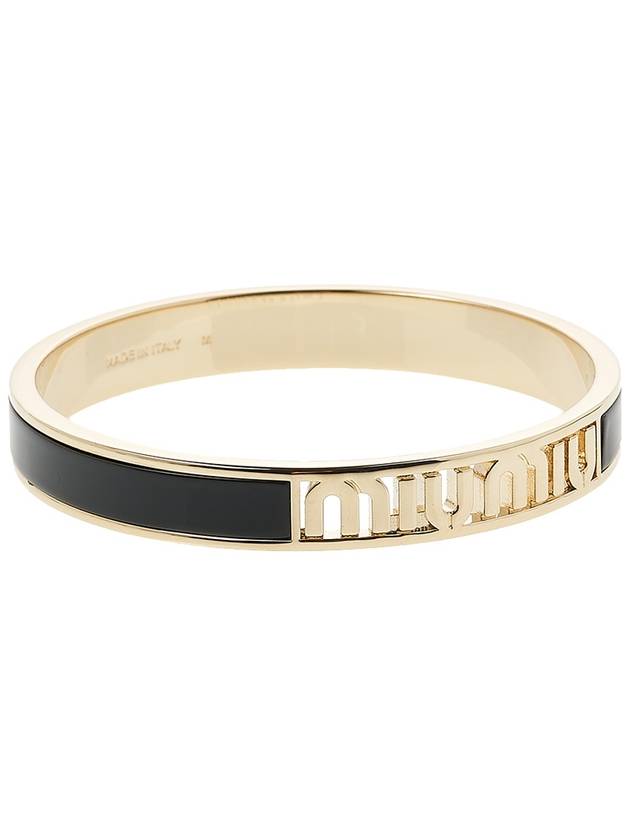 Enamel Metal Bracelet Black - MIU MIU - BALAAN 4