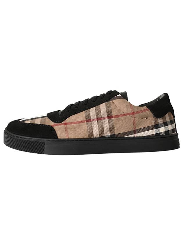 Vintage Check Cotton Suede Low Top Sneakers Brown - BURBERRY - BALAAN 4