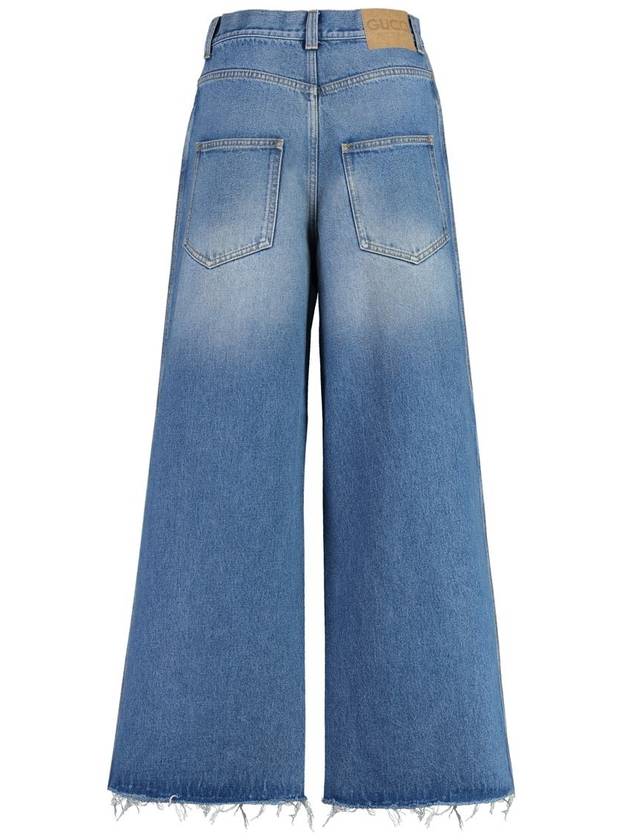 Organic Cotton Flared Jeans Blue - GUCCI - BALAAN 3